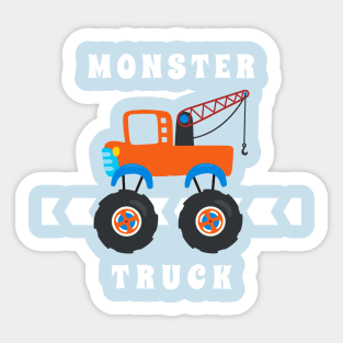 Vector illustration of monster truck with cartoon style. Sticker